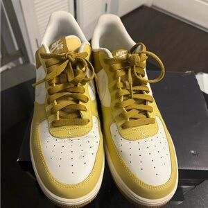 Nike Air Force 1 Yellow and White Sneakers
